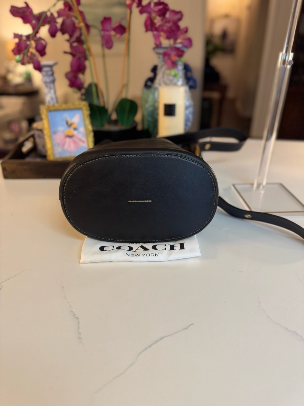 🖤 NWT COACH BLEECKER  BLACK SMOOTH LEATHER BUCKET BAG!🖤🖤 - Picture 6 of 14